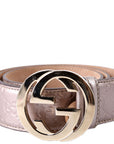 GCCI Interlocking Leather Belt Size / Taupe