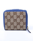 GCCI GG Canvas Compact Wallet Blue