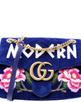 GCCI Marmont Velvet Modern Medium Blue