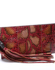 GCCI Bamboo Tassel Snakeskin Clutch