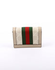 GCCI Ophidia GG Card Case Wallet Beige