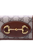 GCCI Horsebit GG Supreme Card Case Brown