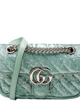 GCCI Marmont Sequin Shoulder Mini Flap Teal