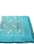 GCCI GG With Horsebit Silk Square CM Scarf Teal
