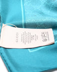 GCCI GG With Horsebit Silk Square CM Scarf Teal