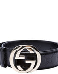GCCI Interlocking Leather Belt Size / Black