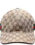 GCCI GG Canvas Web Hat Size Medium Brown