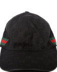 GCCI GG Canvas Web Hat Size Medium Black