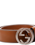 GCCI Interlocking GG Leather Belt Size / Brown