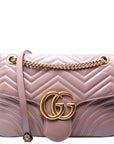 GCCI Marmont Leather Shoulder Medium Nude