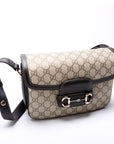 GCCI GG Supreme Horsebit Soft Medium Shoulder Bag Black