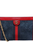 GCCI Ophidia Suede Shoulder Small Navy/Red