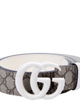 GCCI Marmont GG Supreme Belt Size / White