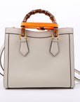 GCCI Diana Small Leather Tote White
