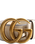 GCCI Marmont GG Leather Belt Size / White