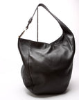 GCCI Greenwich Leather One Shoulder Bag Black