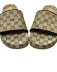 Brown & Tan Sandals Luxury Designer By GCCI, Size: 13.5