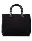 Cannage Lady D1OR Nylon Handbag Black