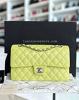 *Full Set, Receipt* CH Classic Flap Medium Quilted Lambskin Light Yellow Silver Hardware