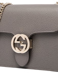 (WMNS) GCCI Leather Bag Single-Shoulder Bag Grey 510304-CAO0G-1226
