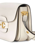 (WMNS) GCCI Horsebit 1955 Retro Gold buckle Leather Shoulder Messenger Bag Small White Classic 602204-1DB0G-9022
