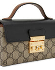 (WMNS) GCCI Padlock Metallic Logo Canvas Box Mini Ebony / Black Handbag 652683-96GAG-9785