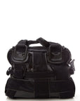 FNDI CROSSWORDS Black Woven Mesh Tote