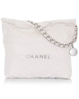 22 Small Calfskin Shoulder White CH