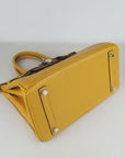 HMS Birkin 30cm Togo Leather Handbags Yellow Silver