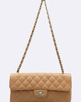 A35731 Camel Caviar Classic S Size Gold One Chain Shoulder Bag CH
