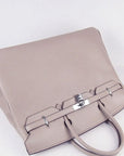 HMS Birkin 35cm Togo Leather Handbags 6099 Grey Silver