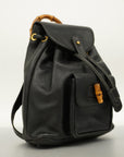 GCCI Bamboo Rucksack 003 1705 0030 Women's Leather Backpack Black