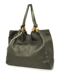 GCCI Bamboo Tote Bag 232942 Women's Leather Tote Bag Black