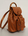 GCCI Bamboo Rucksack 003 1705 0030 Women's Leather Backpack Brown