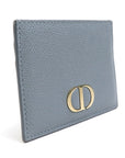 CHRISTIAN D1OR Card Case Pass Leather Blue Gray Ladies