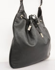 GCCI Bamboo Shoulder Bag 001 4006 Women's Leather Shoulder Bag Black