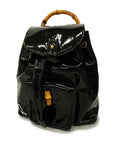 GCCI Bamboo Rucksack Enamel 003 2058 0030 Women's Backpack Black