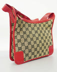 GCCI GG Canvas Shoulder Bag 001 4206 Women's Navy,Red Color