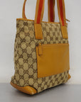 GCCI GG Canvas 019 0402 Women's Leather Tote Bag Beige