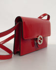 GCCI Interlocking G 510304 Women's Leather Shoulder Bag Red Color
