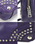 PRD Crossbody Shoulder Bag Leather Purple Ladies