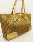 GCCI Princey 163805 Women's Nylon,Leather Tote Bag Brown