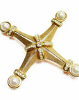 Christian D1OR Brooch Gold Fake Pearl