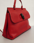 GCCI Bamboo 2way Bag 392013 Women's Leather Handbag,Shoulder Bag Red Color