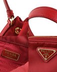 PRD Crossbody Shoulder Bag HandBag Nylon Red Ladies 1BH038