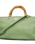 GCCI Bamboo 2way Bag 323660 Leather Handbag,Shoulder Bag Light Green