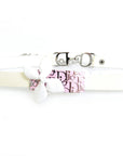 CHRISTIAN D1OR Choker Necklace Trotter Flower Leather/Metal Off-White/Pink/Silver Women's e55784f