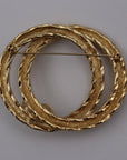 CHRISTIAN D1OR Brooch Metal Fake Pearl Gold Pin Rope