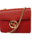 GCCI Interlocking G 510304 Women's Leather Shoulder Bag Red Color