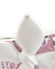 CHRISTIAN D1OR Choker Necklace Trotter Flower Leather/Metal Off-White/Pink/Silver Women's e55784f